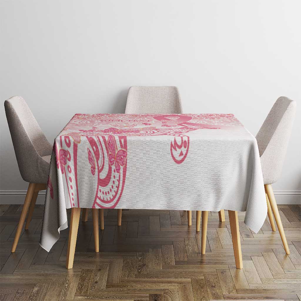 Australia Personalized Tablecloth Breast Cancer Pink Ribbon - Marble Roses