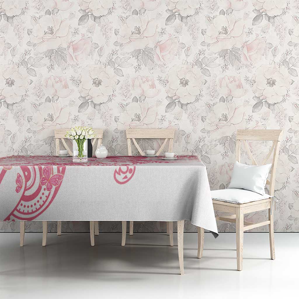 Australia Personalized Tablecloth Breast Cancer Pink Ribbon - Marble Roses