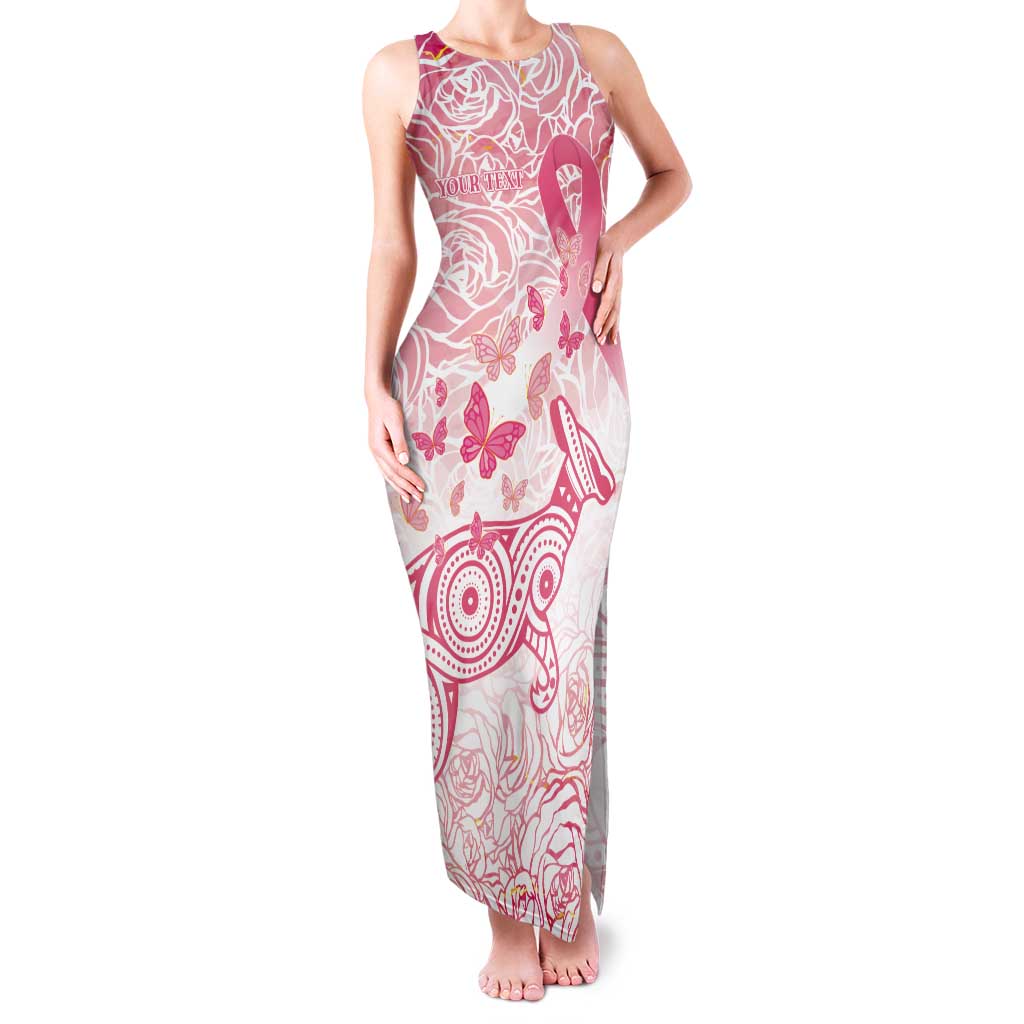 Australia Personalized Tank Maxi Dress Breast Cancer Pink Ribbon - Marble Roses