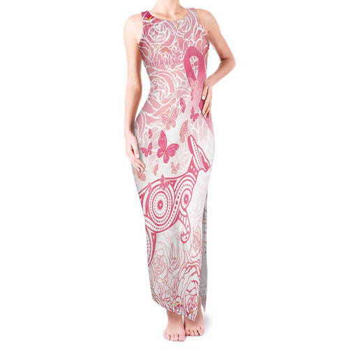 Australia Personalized Tank Maxi Dress Breast Cancer Pink Ribbon - Marble Roses