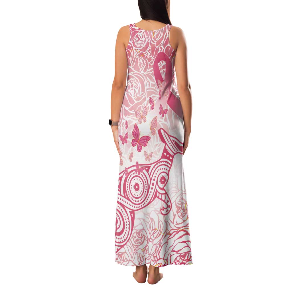 Australia Personalized Tank Maxi Dress Breast Cancer Pink Ribbon - Marble Roses