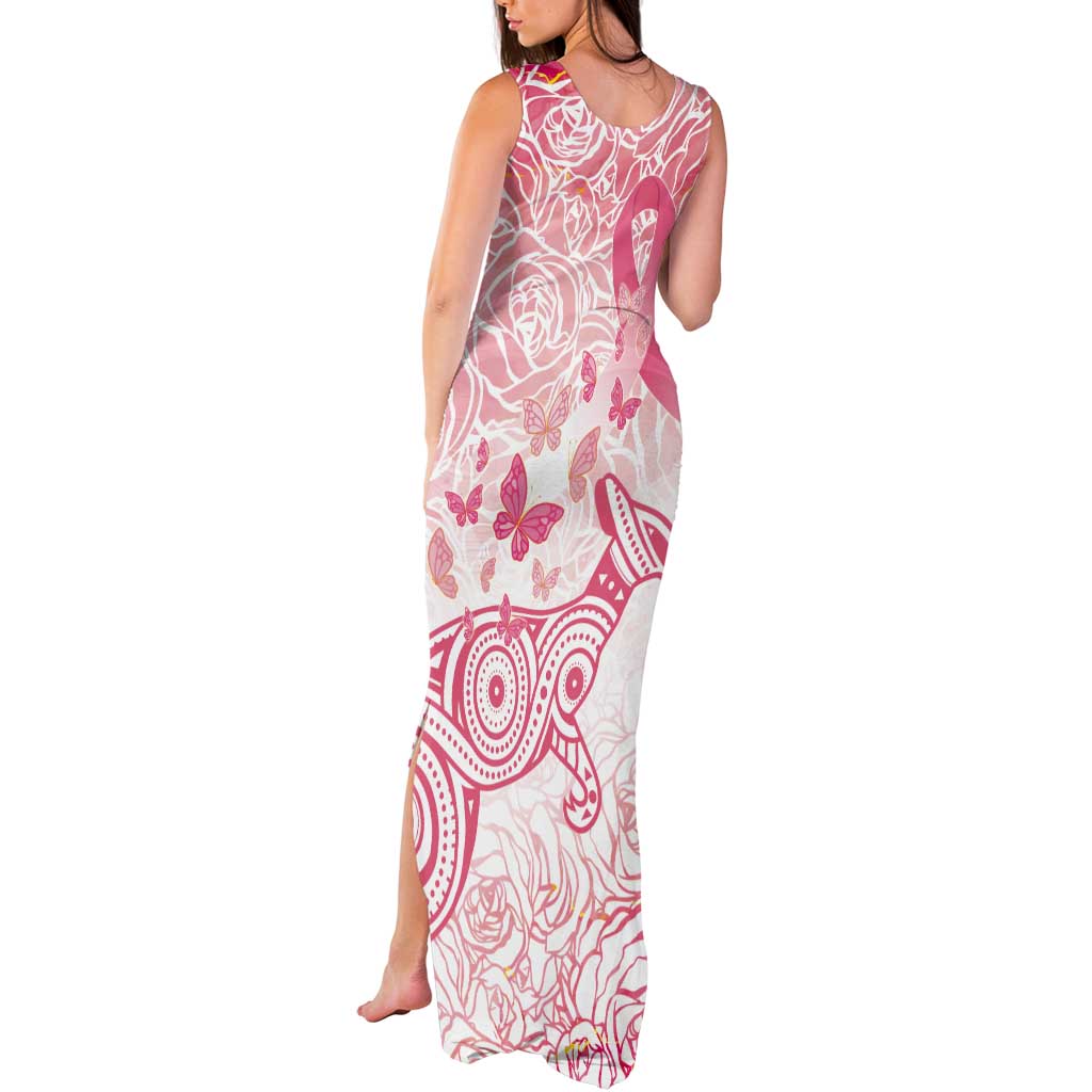 Australia Personalized Tank Maxi Dress Breast Cancer Pink Ribbon - Marble Roses