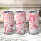 Australia Personalized Tumbler Cup Breast Cancer Pink Ribbon - Marble Roses