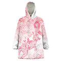 Australia Personalized Wearable Blanket Hoodie Breast Cancer Pink Ribbon - Marble Roses