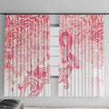Australia Personalized Window Curtain Breast Cancer Pink Ribbon - Marble Roses