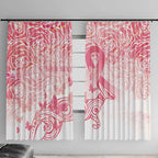 Australia Personalized Window Curtain Breast Cancer Pink Ribbon - Marble Roses