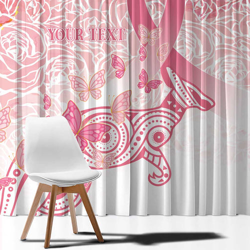 Australia Personalized Window Curtain Breast Cancer Pink Ribbon - Marble Roses