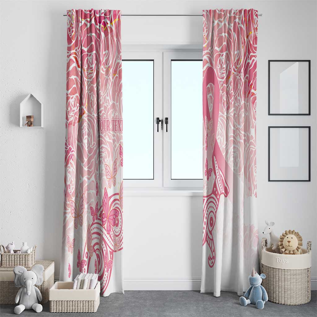 Australia Personalized Window Curtain Breast Cancer Pink Ribbon - Marble Roses