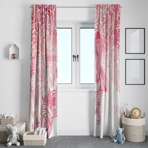 Australia Personalized Window Curtain Breast Cancer Pink Ribbon - Marble Roses
