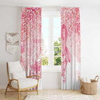 Australia Personalized Window Curtain Breast Cancer Pink Ribbon - Marble Roses