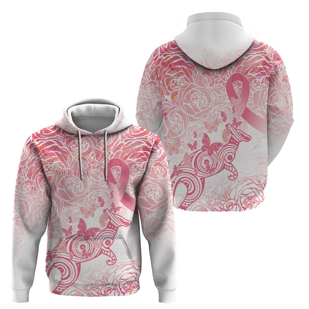 Australia Personalized Zip Hoodie Breast Cancer Pink Ribbon - Marble Roses