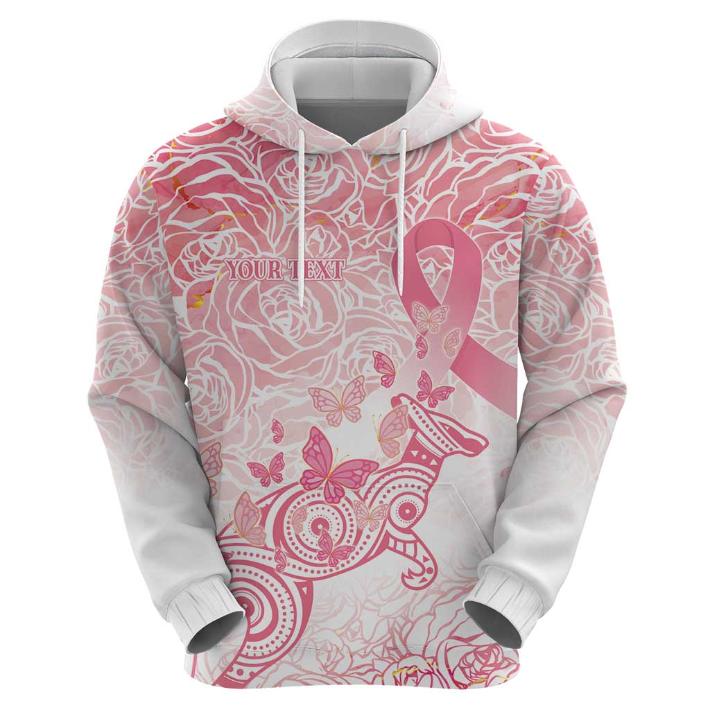 Australia Personalized Zip Hoodie Breast Cancer Pink Ribbon - Marble Roses