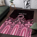 Australia Indigenous Personalized Area Rug Aboriginal Pink Ribbon Art