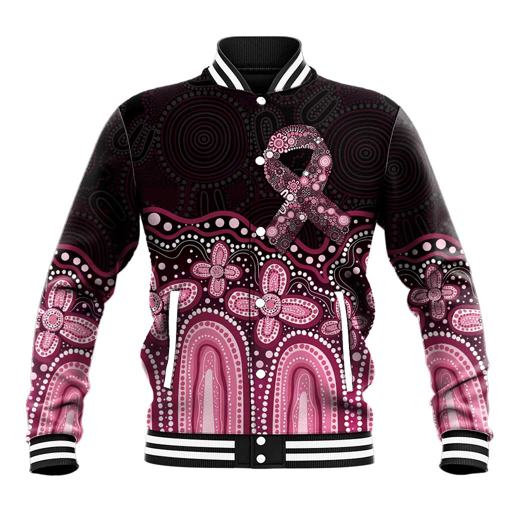 Australia Indigenous Personalized Baseball Jacket Aboriginal Pink Ribbon Art