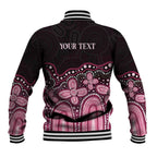 Australia Indigenous Personalized Baseball Jacket Aboriginal Pink Ribbon Art