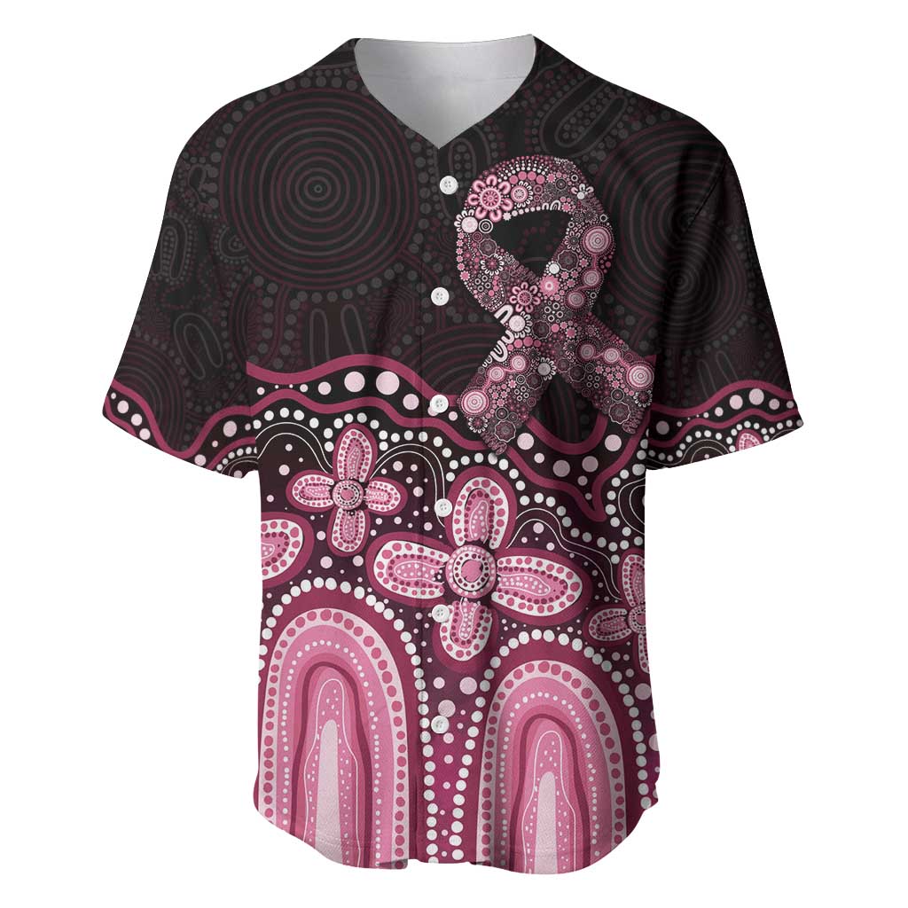 Australia Indigenous Personalized Baseball Jersey Aboriginal Pink Ribbon Art