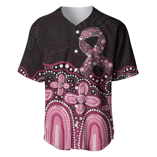 Australia Indigenous Personalized Baseball Jersey Aboriginal Pink Ribbon Art