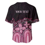 Australia Indigenous Personalized Baseball Jersey Aboriginal Pink Ribbon Art