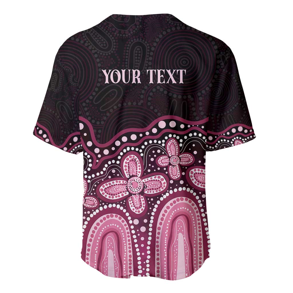 Australia Indigenous Personalized Baseball Jersey Aboriginal Pink Ribbon Art