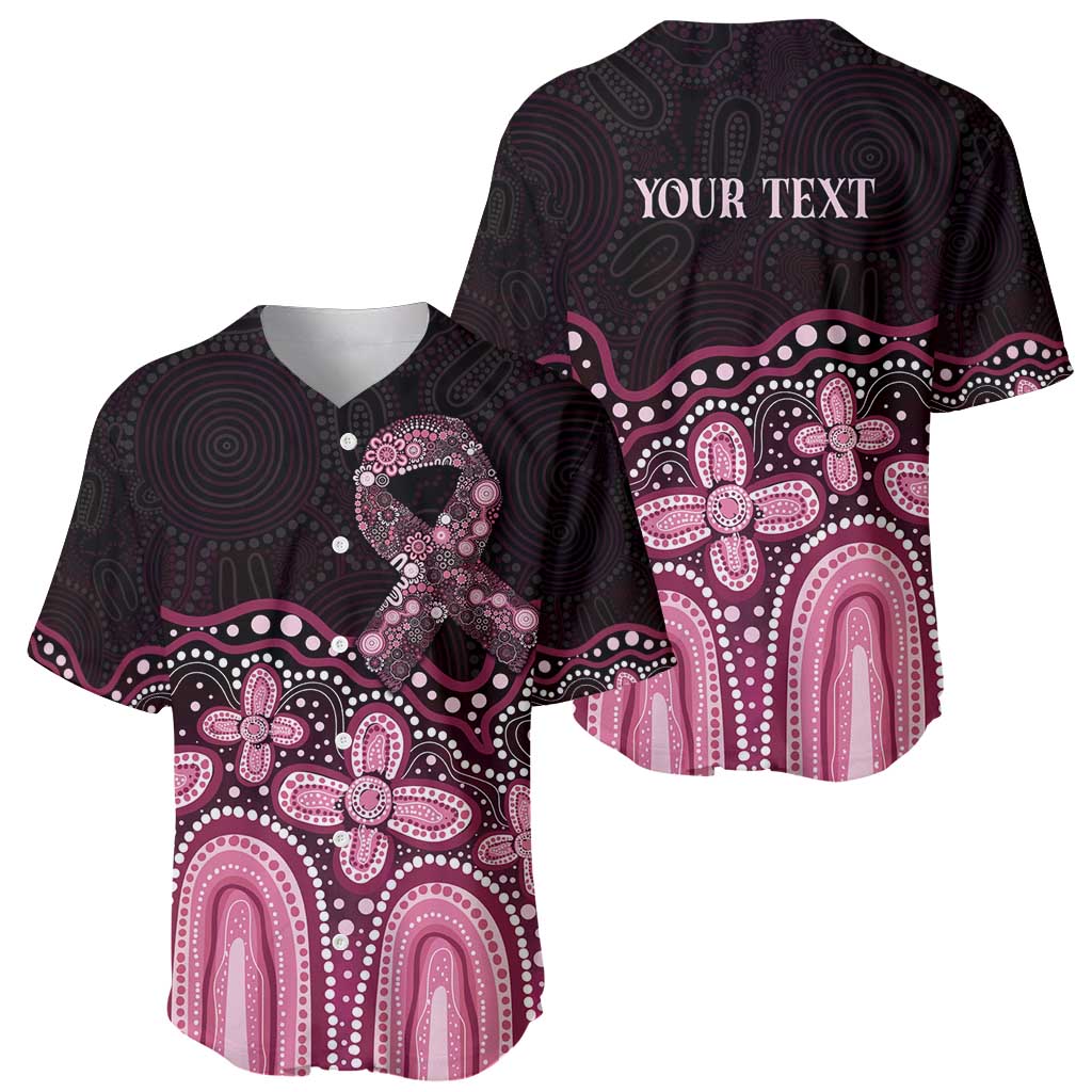 Australia Indigenous Personalized Baseball Jersey Aboriginal Pink Ribbon Art