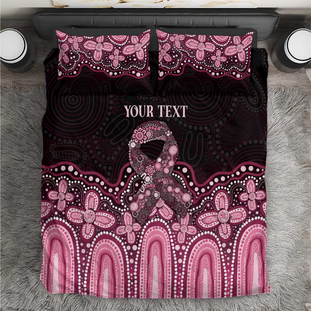 Australia Indigenous Personalized Bedding Set Aboriginal Pink Ribbon Art