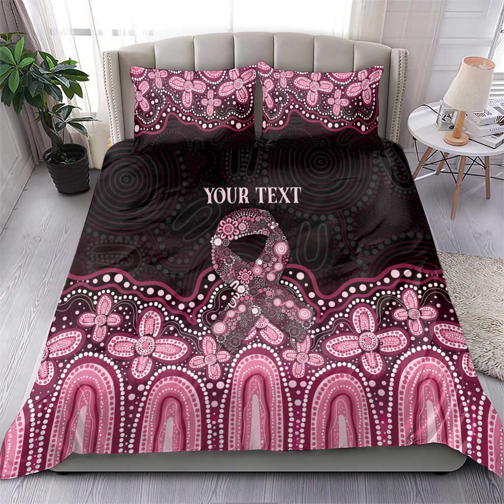 Australia Indigenous Personalized Bedding Set Aboriginal Pink Ribbon Art