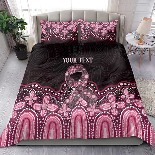 Australia Indigenous Personalized Bedding Set Aboriginal Pink Ribbon Art
