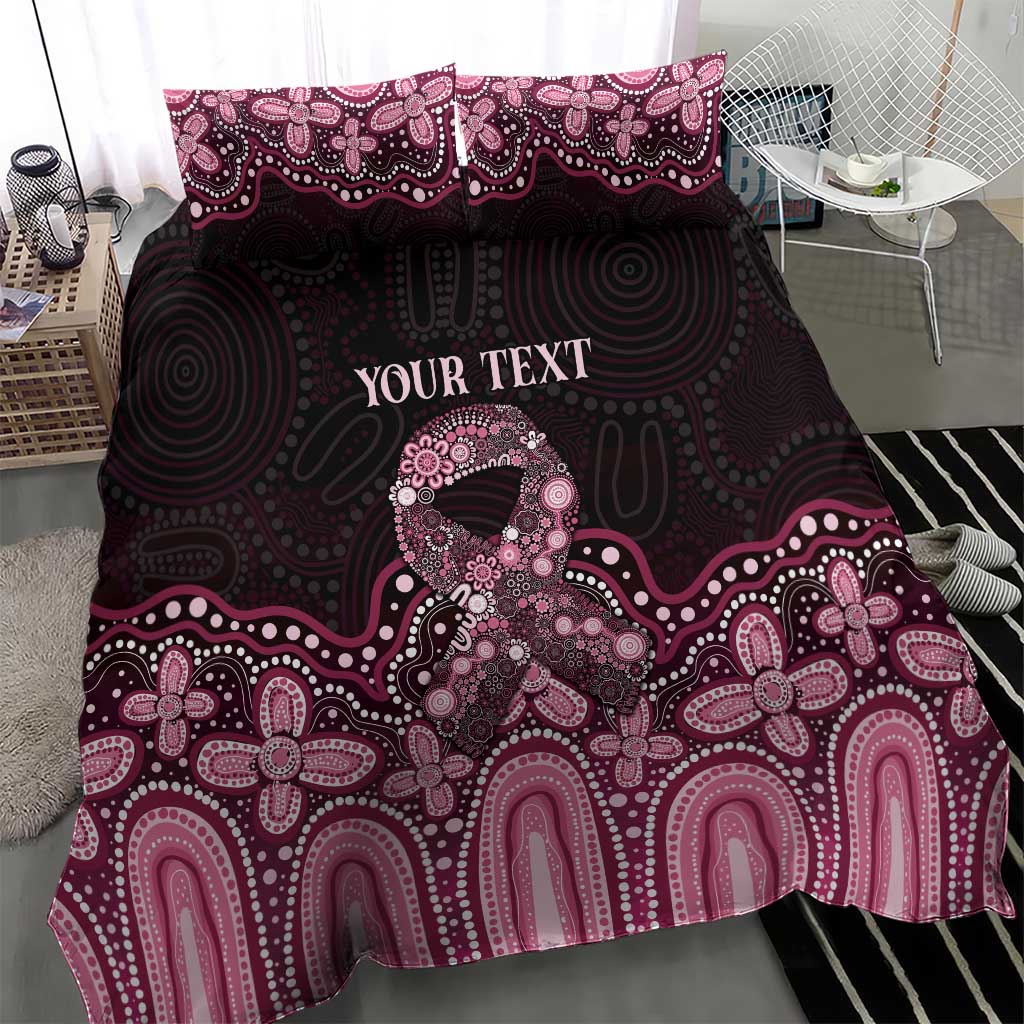 Australia Indigenous Personalized Bedding Set Aboriginal Pink Ribbon Art