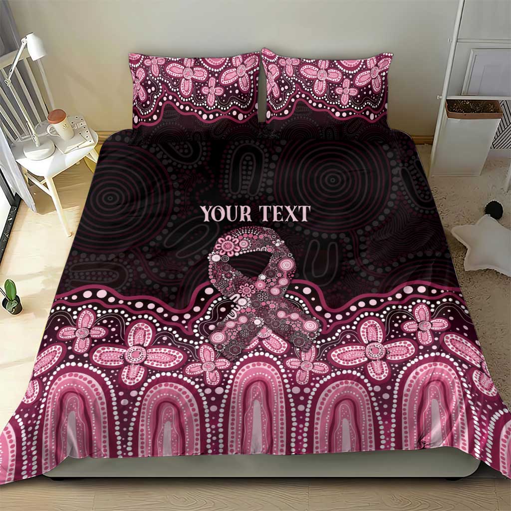 Australia Indigenous Personalized Bedding Set Aboriginal Pink Ribbon Art