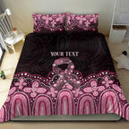 Australia Indigenous Personalized Bedding Set Aboriginal Pink Ribbon Art