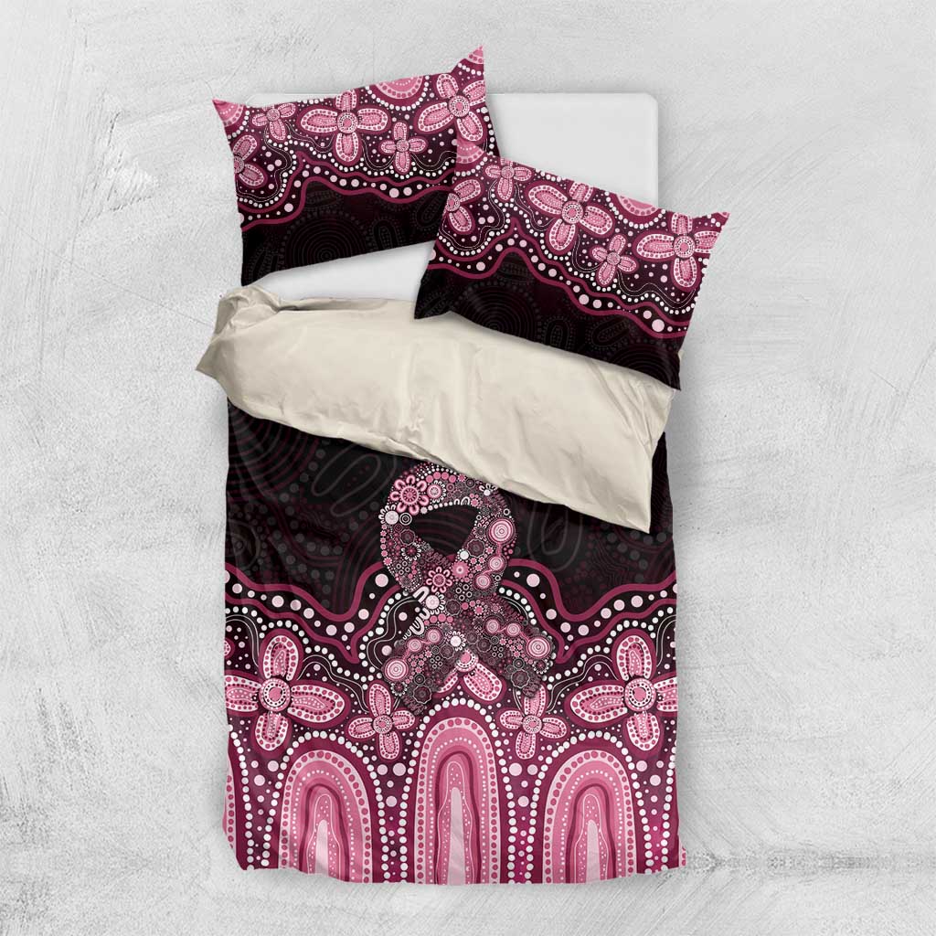 Australia Indigenous Personalized Bedding Set Aboriginal Pink Ribbon Art