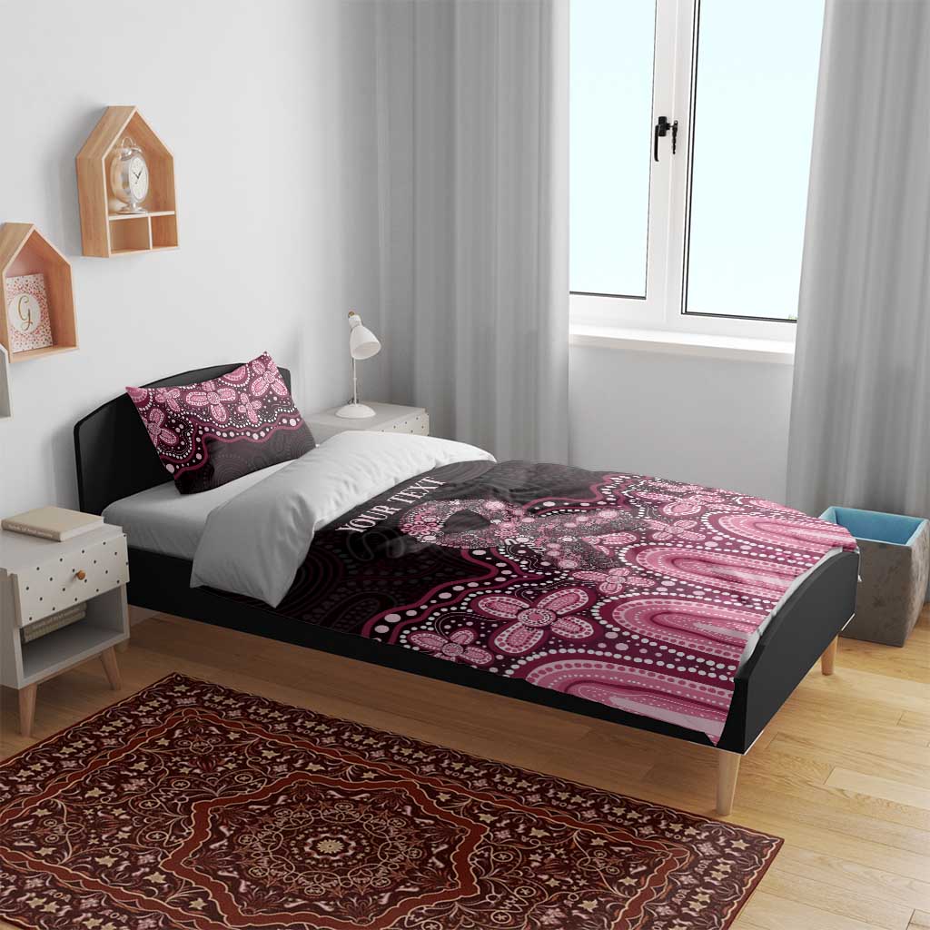 Australia Indigenous Personalized Bedding Set Aboriginal Pink Ribbon Art