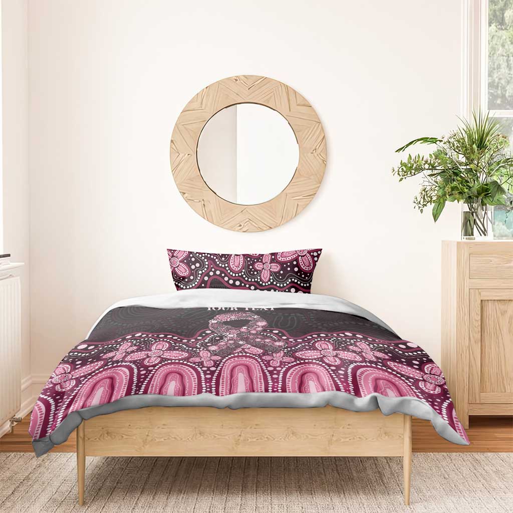 Australia Indigenous Personalized Bedding Set Aboriginal Pink Ribbon Art