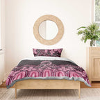 Australia Indigenous Personalized Bedding Set Aboriginal Pink Ribbon Art