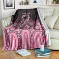 Australia Indigenous Personalized Blanket Aboriginal Pink Ribbon Art