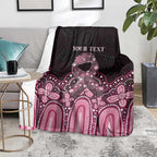 Australia Indigenous Personalized Blanket Aboriginal Pink Ribbon Art