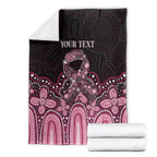 Australia Indigenous Personalized Blanket Aboriginal Pink Ribbon Art
