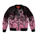 Australia Indigenous Personalized Bomber Jacket Aboriginal Pink Ribbon Art