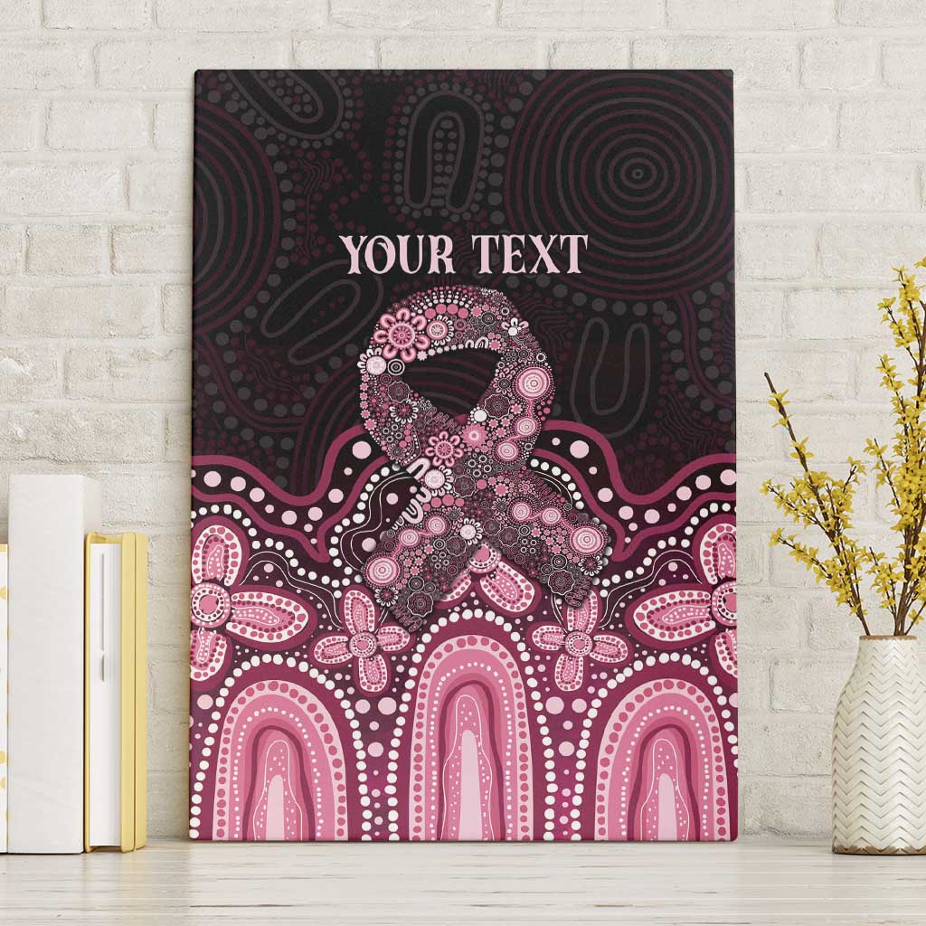 Australia Indigenous Personalized Canvas Wall Art Aboriginal Pink Ribbon Art