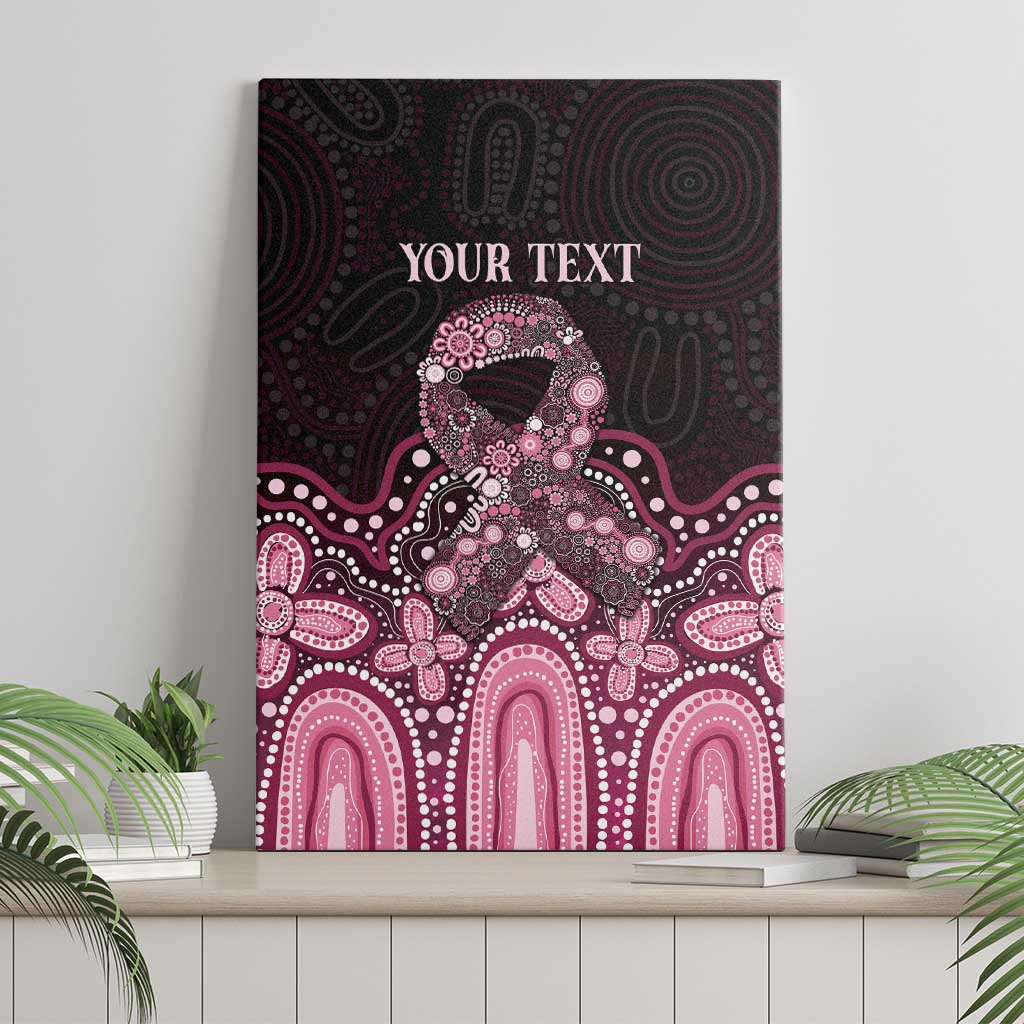 Australia Indigenous Personalized Canvas Wall Art Aboriginal Pink Ribbon Art