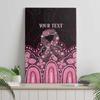Australia Indigenous Personalized Canvas Wall Art Aboriginal Pink Ribbon Art