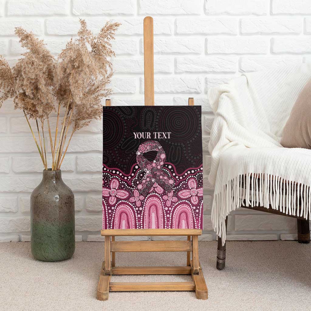 Australia Indigenous Personalized Canvas Wall Art Aboriginal Pink Ribbon Art