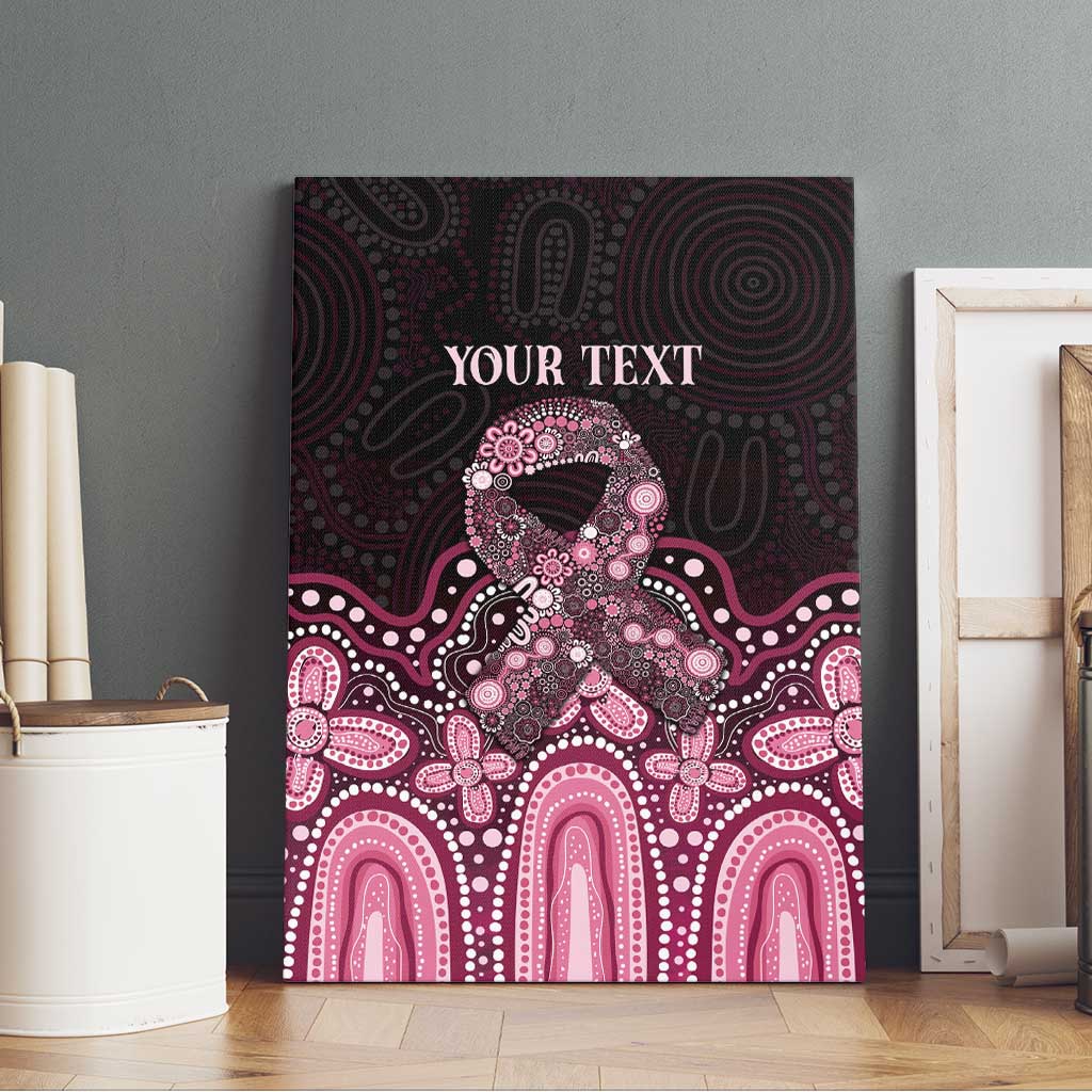 Australia Indigenous Personalized Canvas Wall Art Aboriginal Pink Ribbon Art