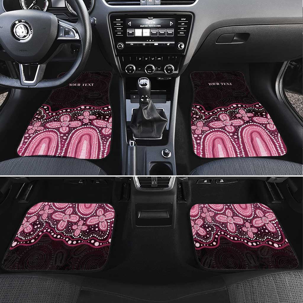 Australia Indigenous Personalized Car Mats Aboriginal Pink Ribbon Art