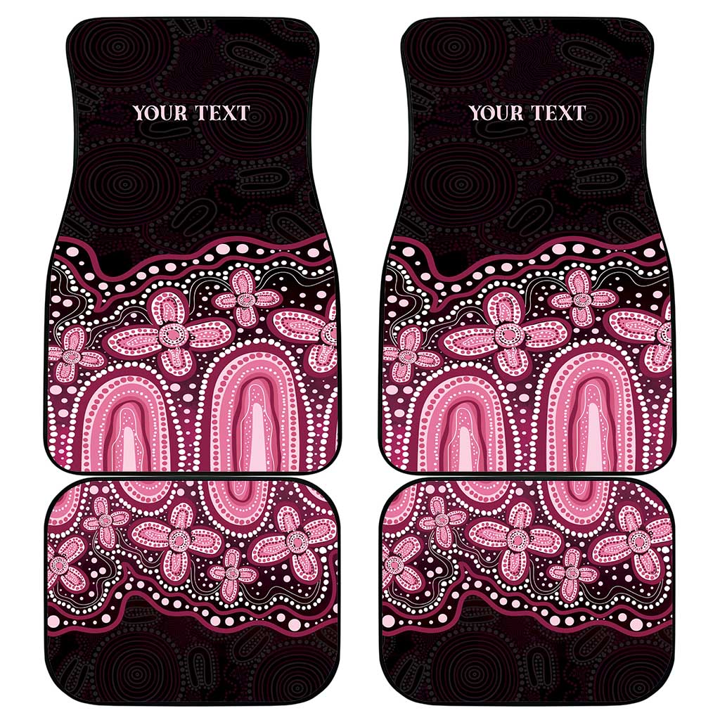 Australia Indigenous Personalized Car Mats Aboriginal Pink Ribbon Art