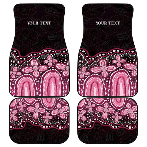 Australia Indigenous Personalized Car Mats Aboriginal Pink Ribbon Art