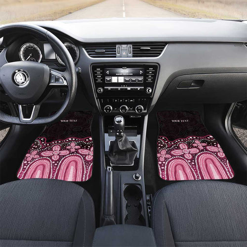 Australia Indigenous Personalized Car Mats Aboriginal Pink Ribbon Art