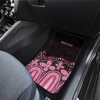 Australia Indigenous Personalized Car Mats Aboriginal Pink Ribbon Art