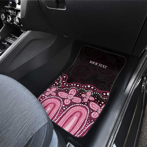 Australia Indigenous Personalized Car Mats Aboriginal Pink Ribbon Art