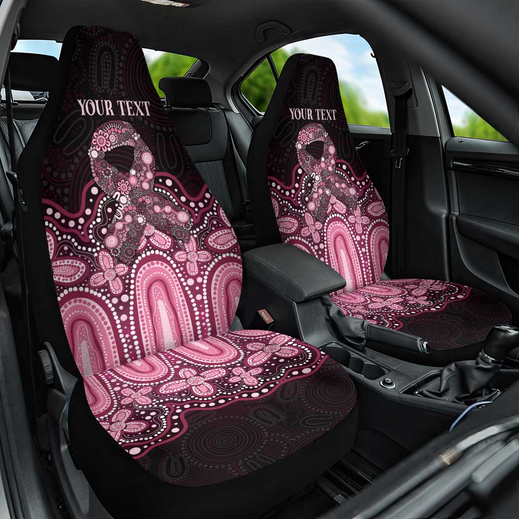 Australia Indigenous Personalized Car Seat Cover Aboriginal Pink Ribbon Art